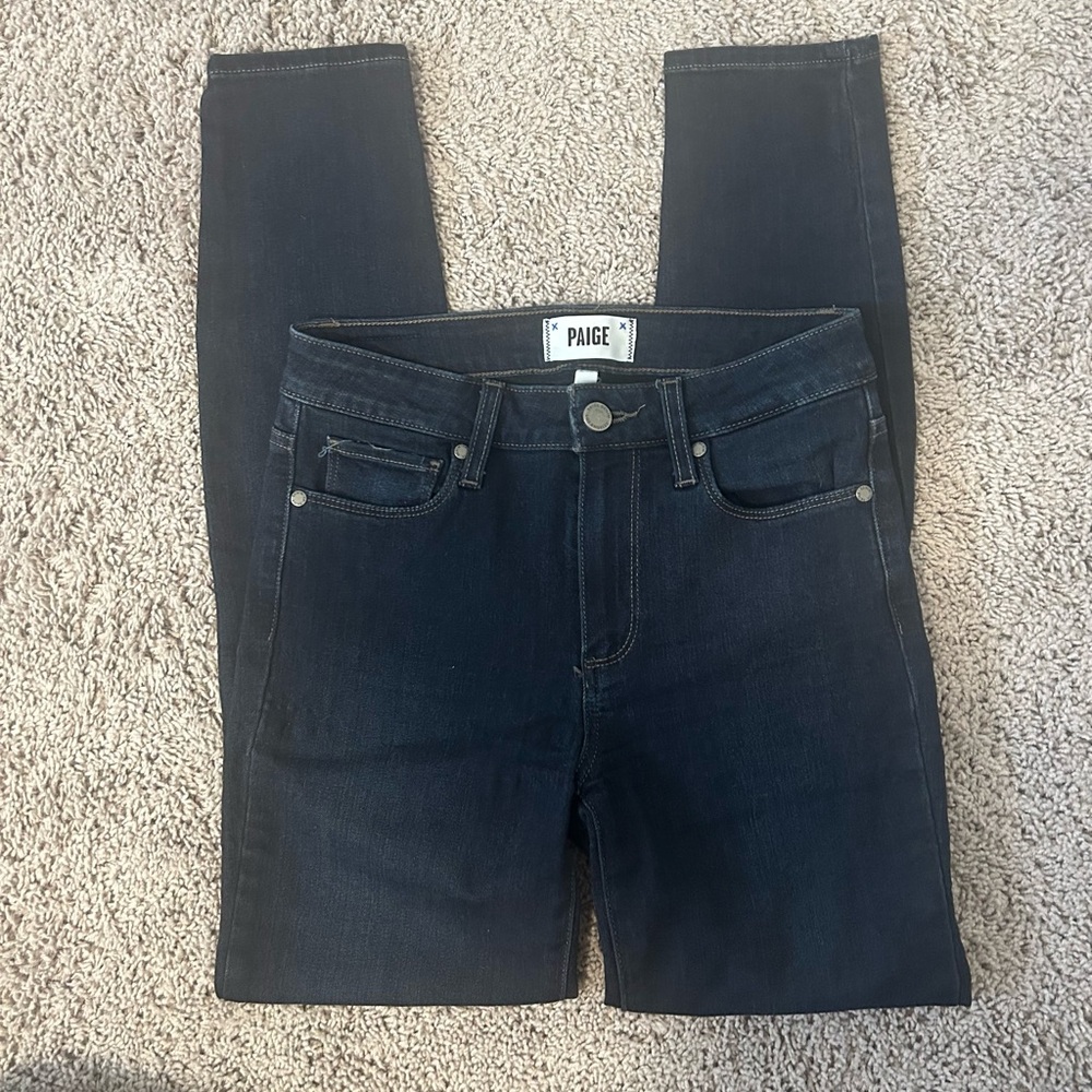 PAIGE HOXTON ANKLE  Dark Wash Navy Skinny Jeans Stretch Denim New W/O Tags.